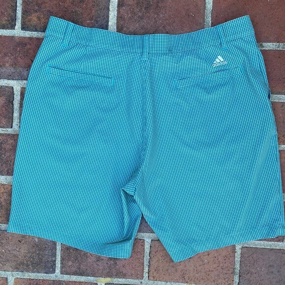 Adidas Ultimate 365 Gingham Woven Sport Green Grey Men's Golf Shorts sz 38 - Picture 3 of 6